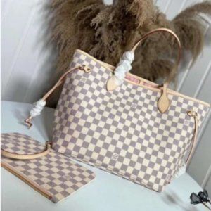 🌈🌈Louis Vuitton🍓🍓 Neverfull MM Damier Azure Bag